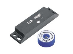 Cylindrical or rectangular shape magnets in plastic or metal case for use with safety magnetic sensors