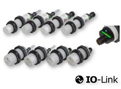 IO-Link DC capacitive sensors with LED Bar-graph. Sensing distance: 2-10, 2-20, 3-15, 4-30 mm