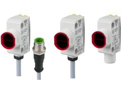 DC thermoplastic retro-reflective photoelectric sensors mixed form (Μ18 - rectangular) with sensing range 6,5 m 